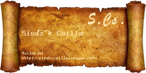 Sisák Csilla névjegykártya